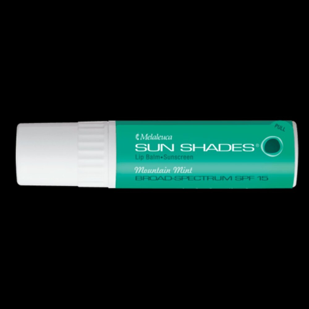 Sun Shades Lip Balm: Mountain Mint Size: 0.15oz. Jojoba-oil Cocoa Butter Beeswax